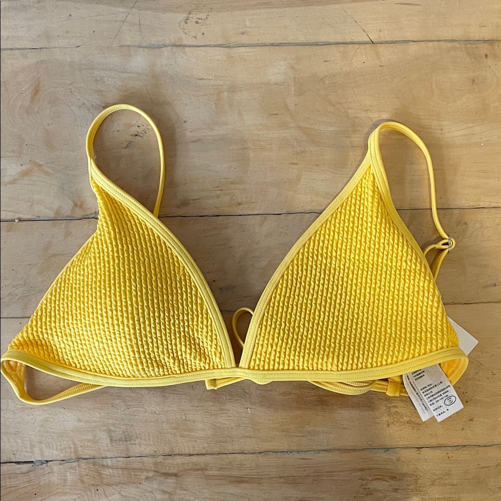 Abercrombie & Fitch Yellow 90s Triangle Bikini Top